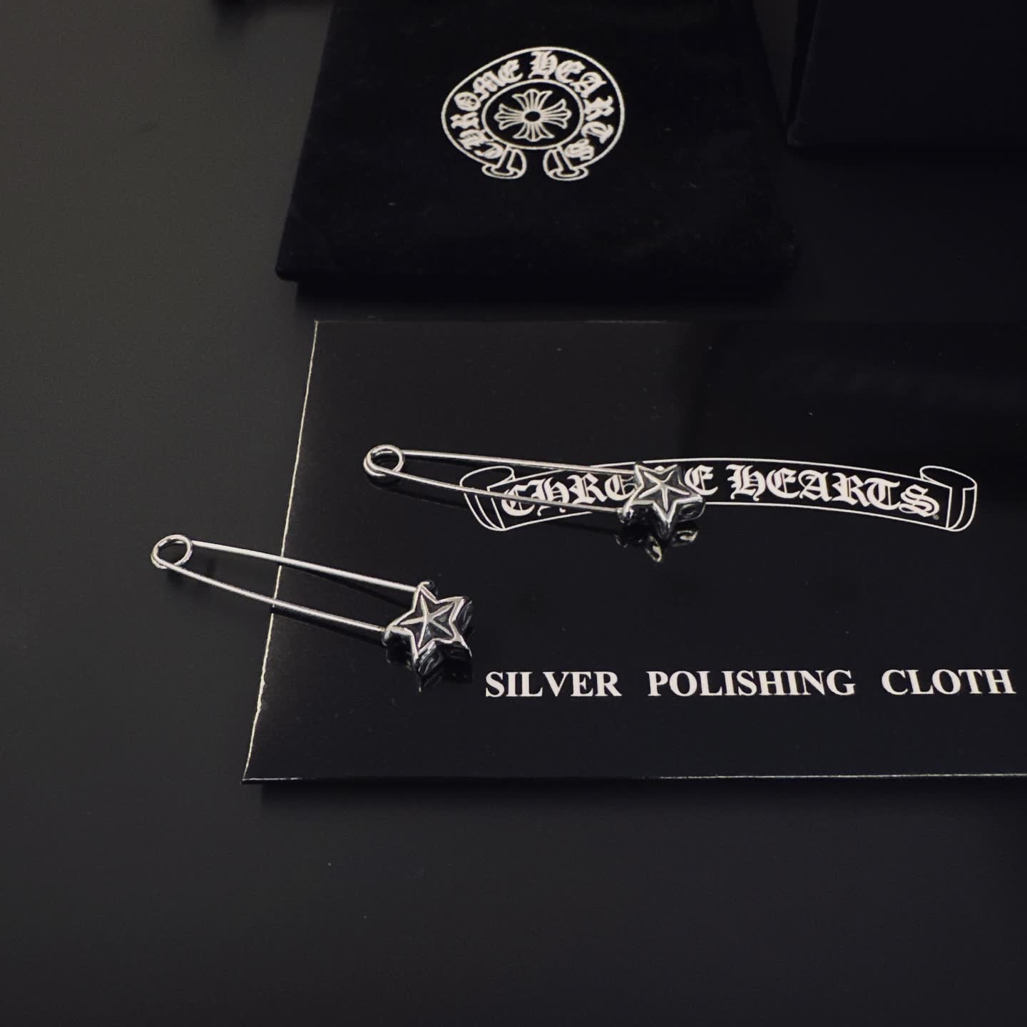 Chrome Hearts Silver Star Safety Pins
